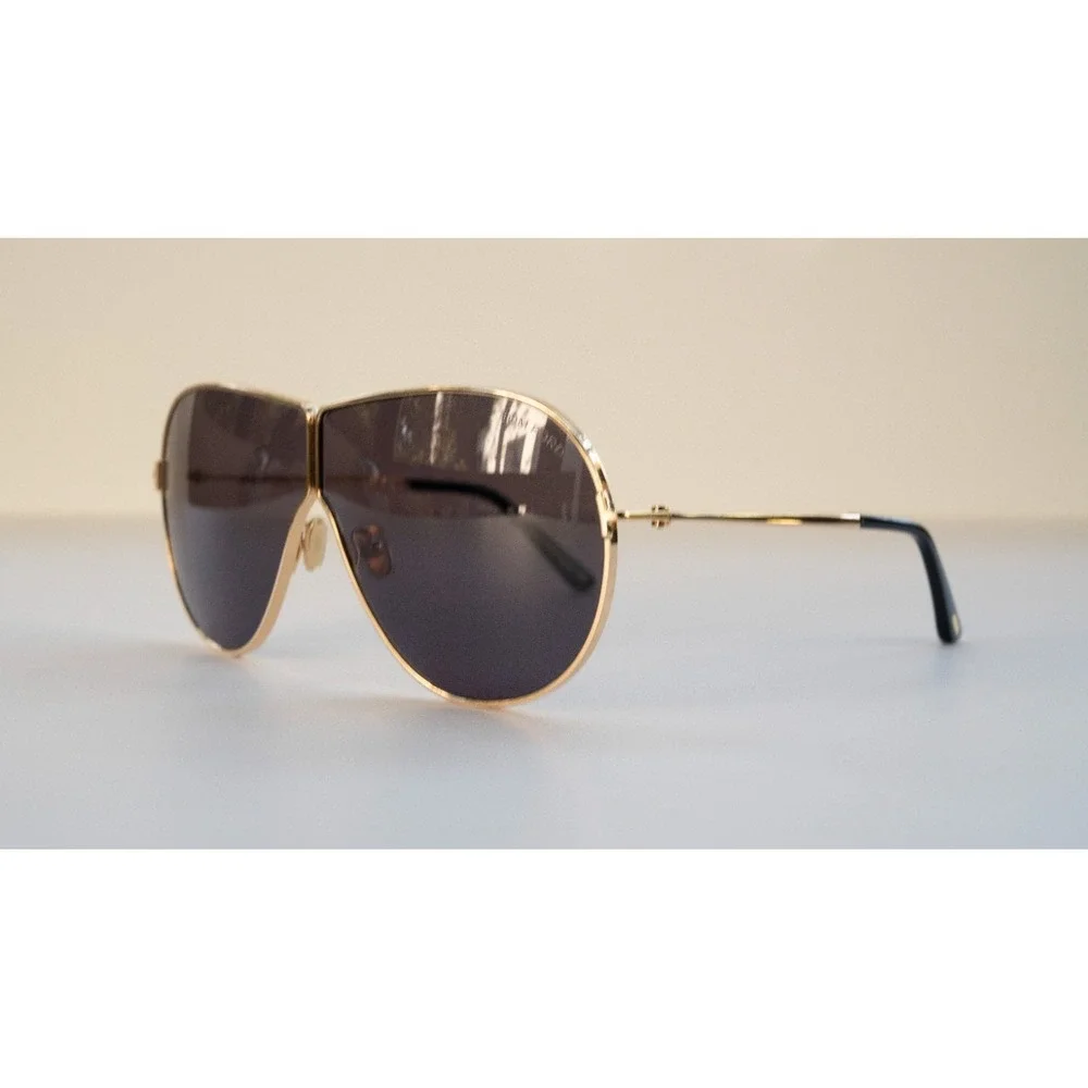 Tom Ford TF1158 Keating Mens Metal Sunglass 30A Shiny Deep Gold 71-30 Gray Italy